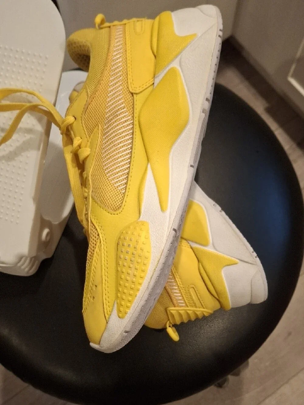 Puma Yellow Mesh Lace-Up Sneakers